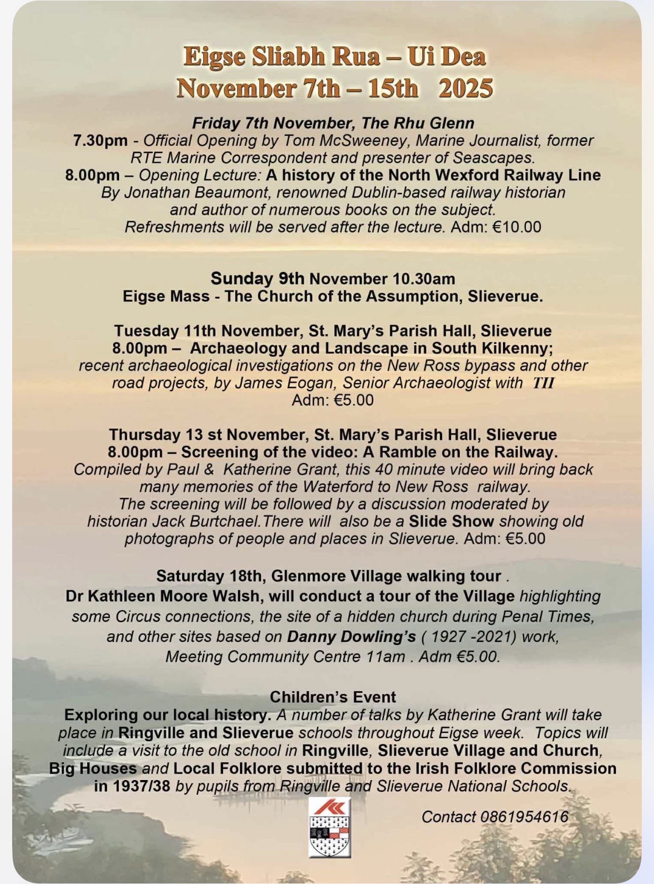 Original Éigse Sliabh Rua 2025 festival programme. A readable summary is provided alongside.